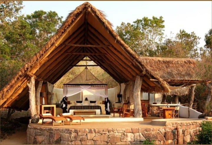 Interior view of makuti roof showing natural cooling